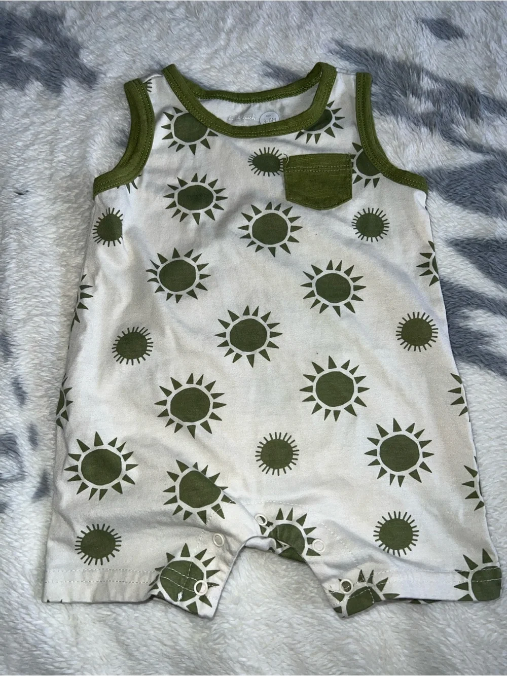 Olive Sun Print Baby One-Piece Bodysuit